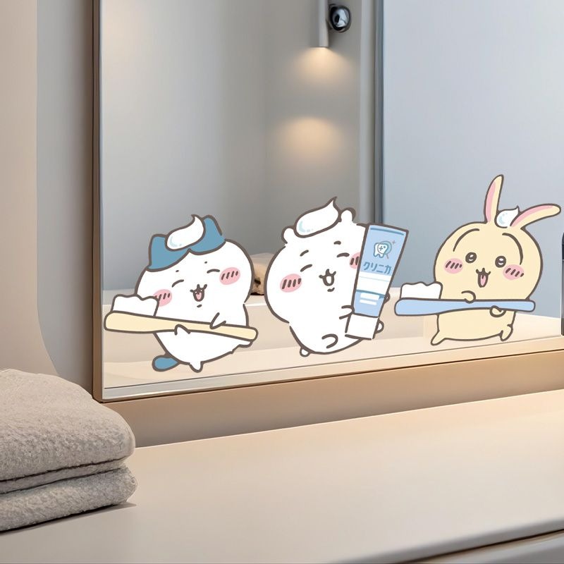 Home Bathroom Movie - Pegatinas de Espejo Chiikawa, Adhesivo Fuerte,