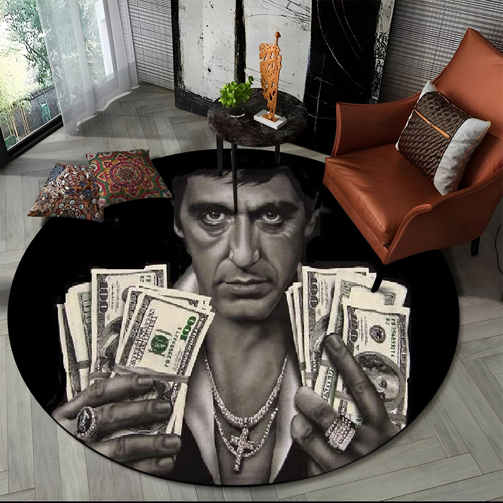 Home Bathroom Movie - Alfombra redonda con estampado 3D de