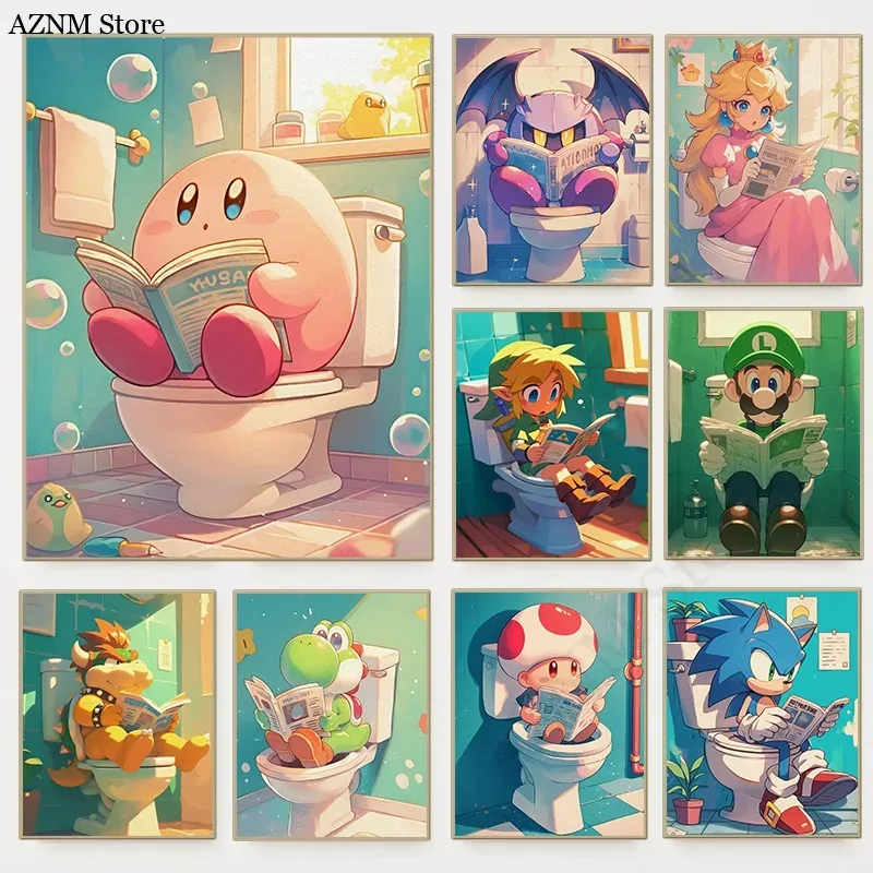 Home Design Bathroom - Póster de videojuego de dibujos animados
