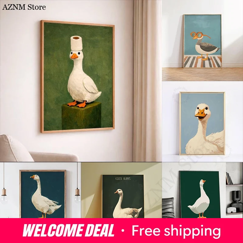 Home Bathroom Ideas - Póster de pato y ganso, arte