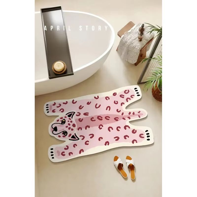 Home Made Bathroom Vanity - VIKAMA Ins Alfombra de baño rosa