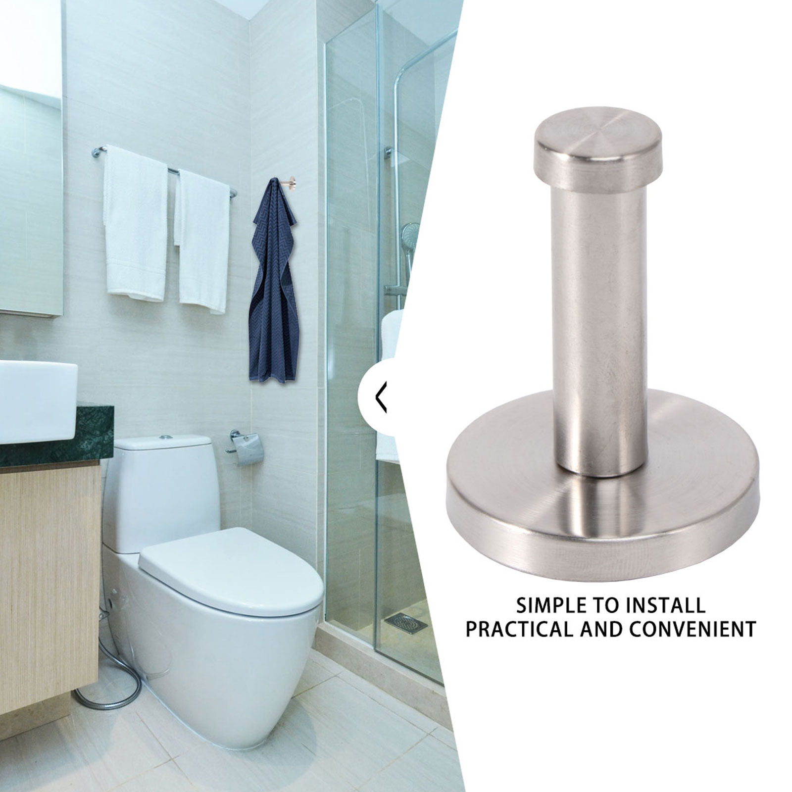 6 Ganchos Metálicos de Acero I - Home Design Bathroom reseña y precio