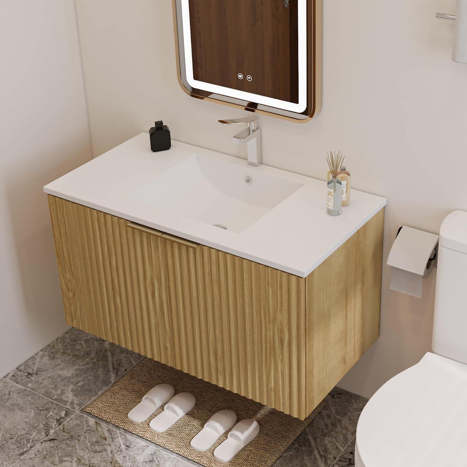 Mueble de Baño Flotante Modern - Home Bathroom Door reseña y precio