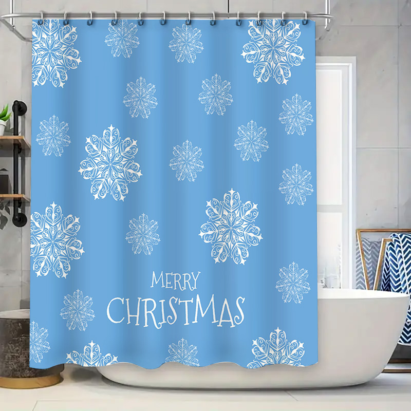 Cortina de ducha navideña con  - Home Bathroom Ideas reseña y precio