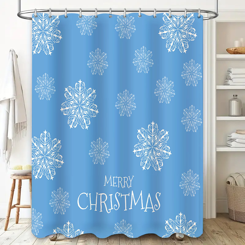 Cortina de ducha navideña con  - Home Bathroom Ideas reseña y precio