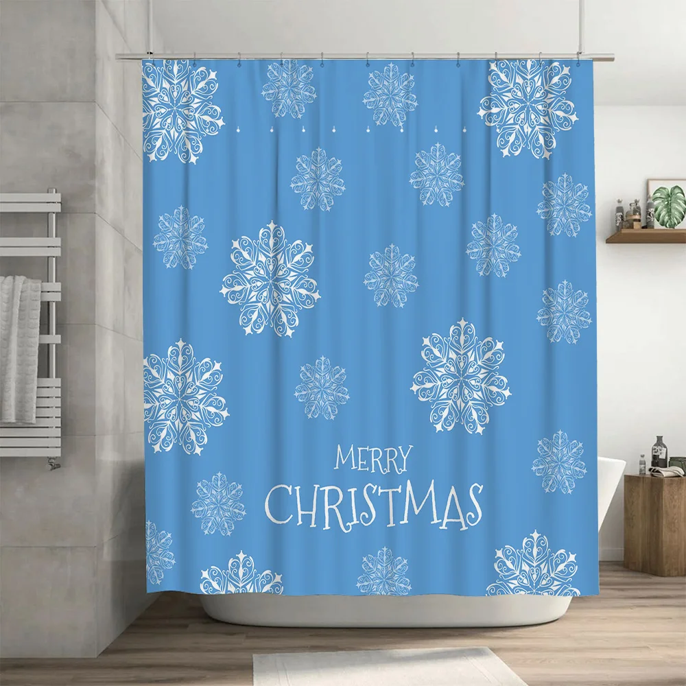 Cortina de ducha navideña con  - Home Bathroom Ideas reseña y precio