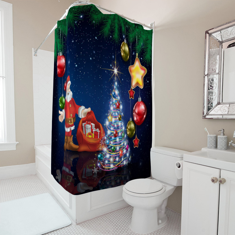 TU-cortina de ducha navideña d - Home Bathroom Ideas reseña y precio