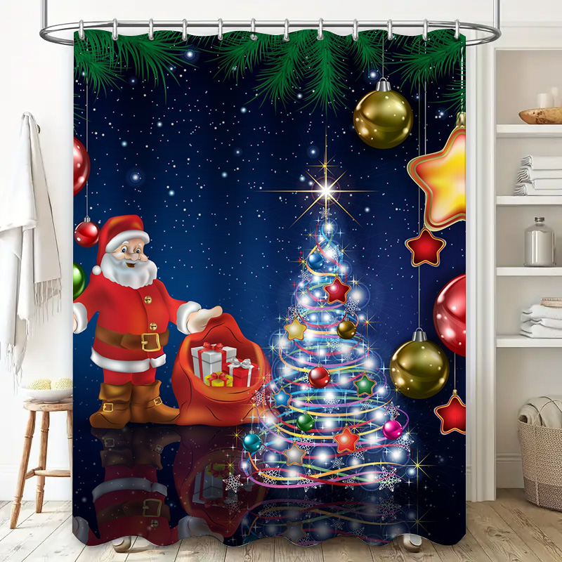 TU-cortina de ducha navideña d - Home Bathroom Ideas reseña y precio