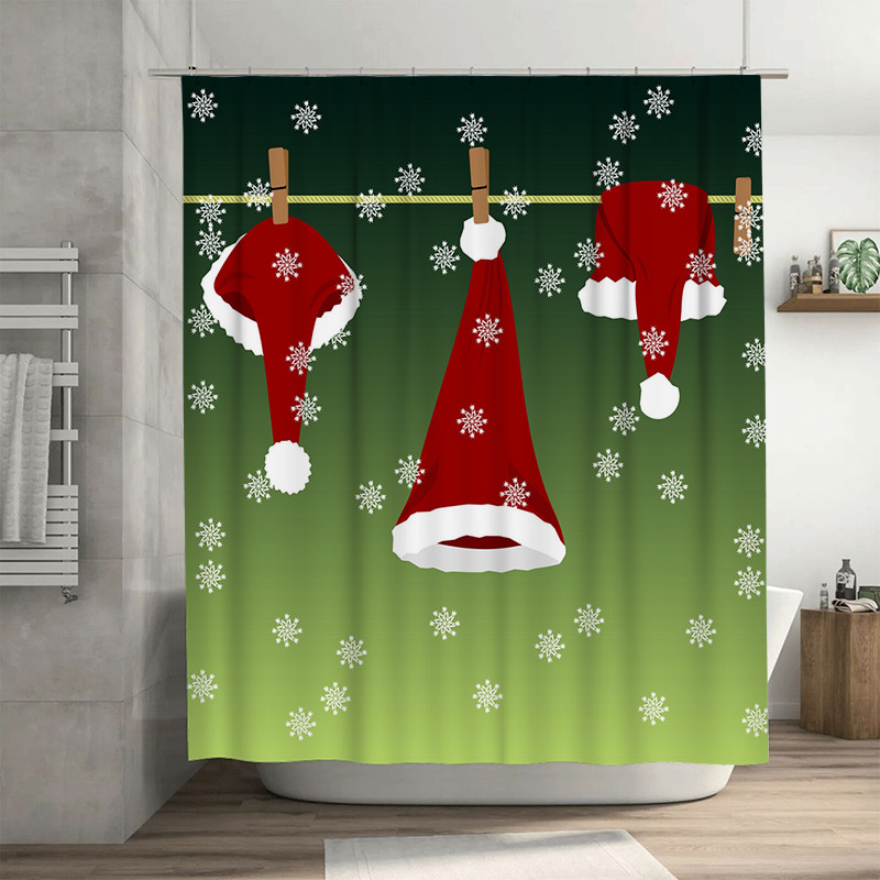 TU-cortina de ducha navideña f - Home Bathroom Ideas reseña y precio