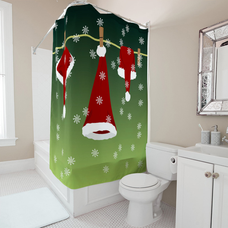 TU-cortina de ducha navideña f - Home Bathroom Ideas reseña y precio