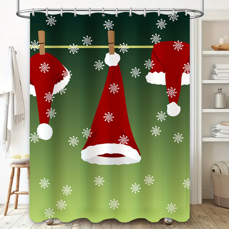 TU-cortina de ducha navideña f - Home Bathroom Ideas reseña y precio