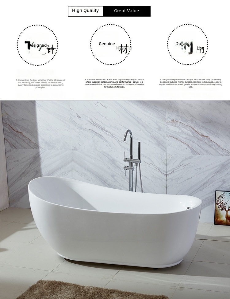 Bañera acrílica independiente, - Jet Home Bathroom reseña y precio